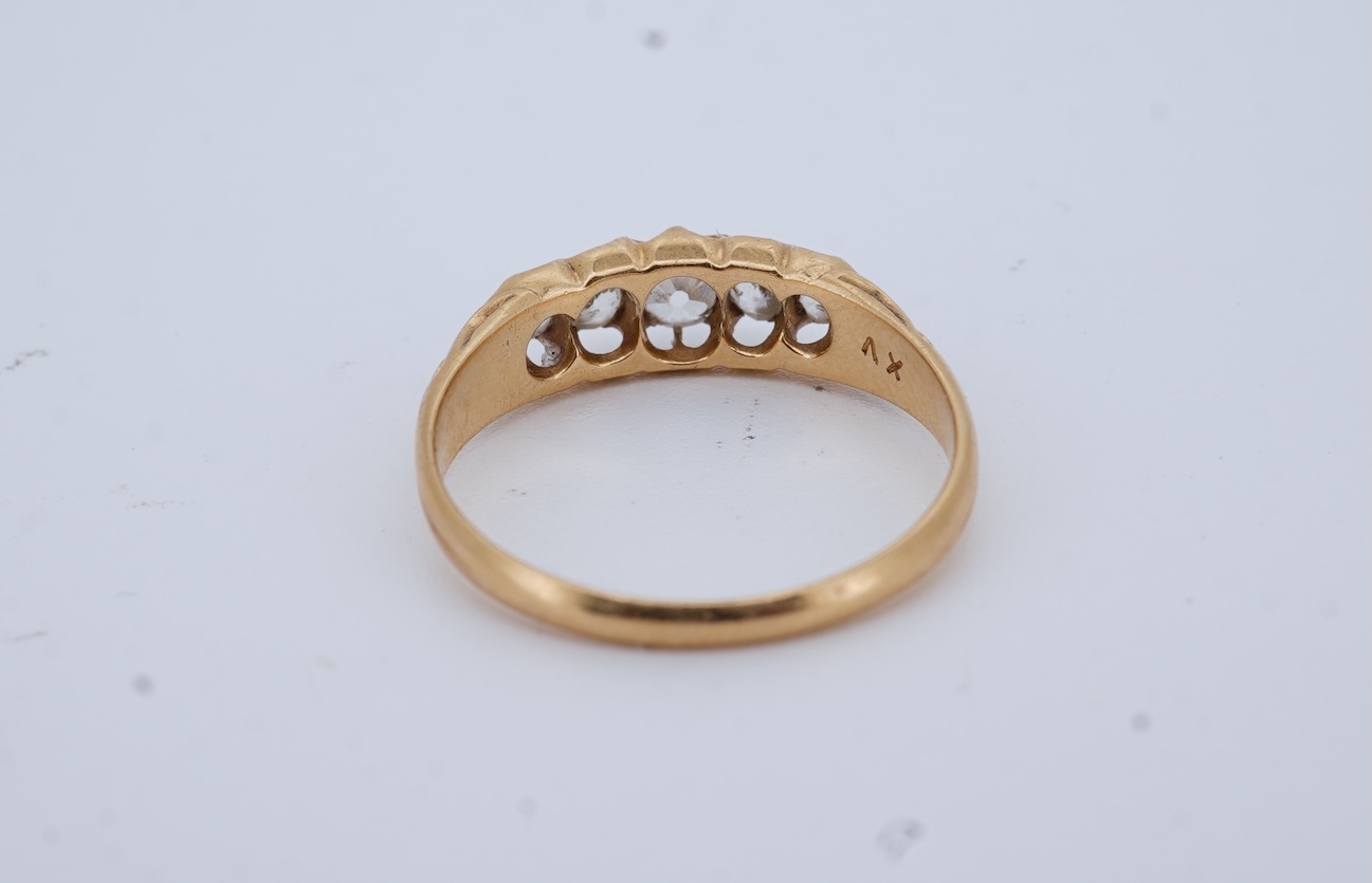 A five-stone diamond ring, late 19th century